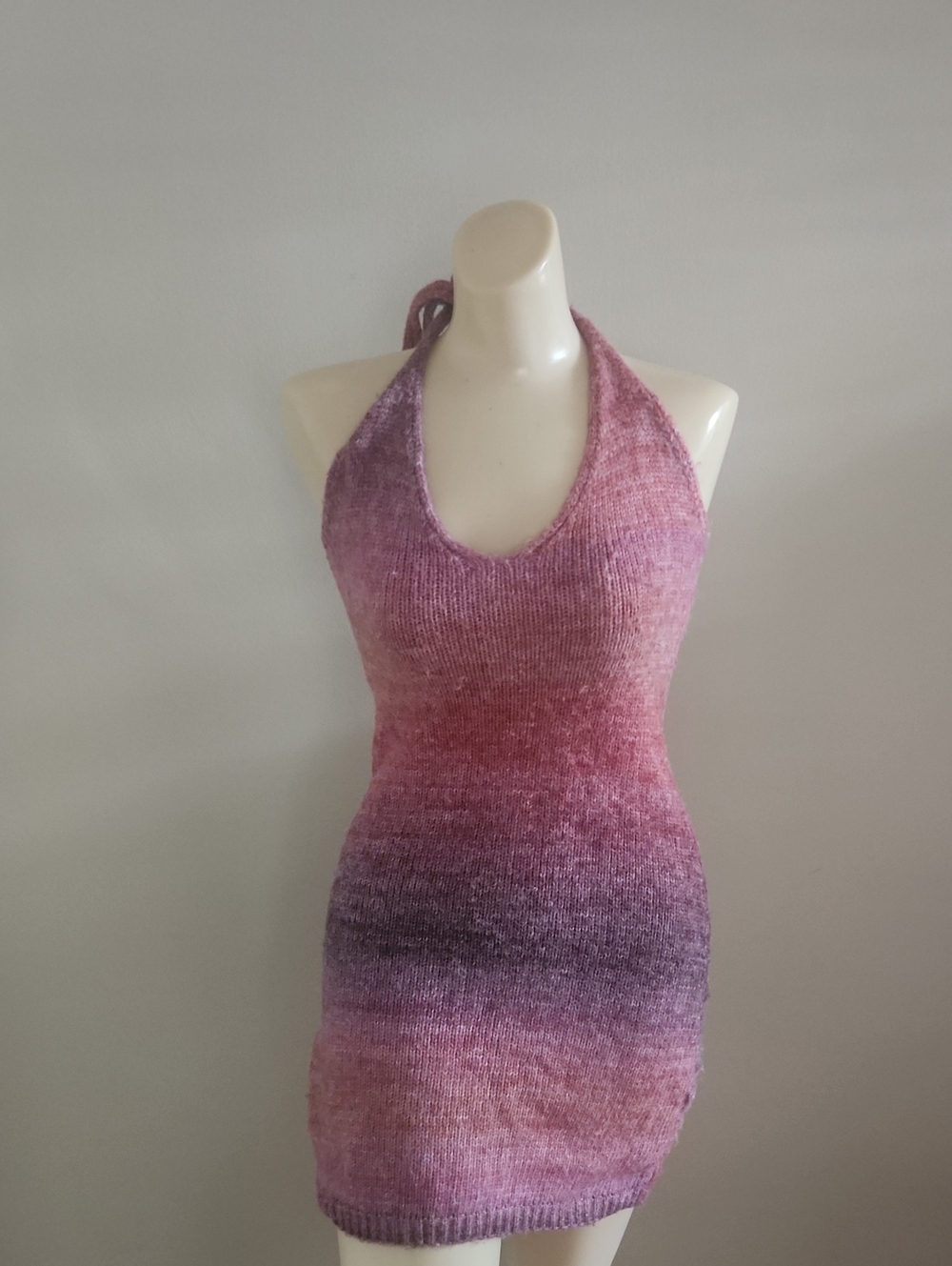 Princess Polly Pink to Purple Ombre Halter Knit Mini Dress